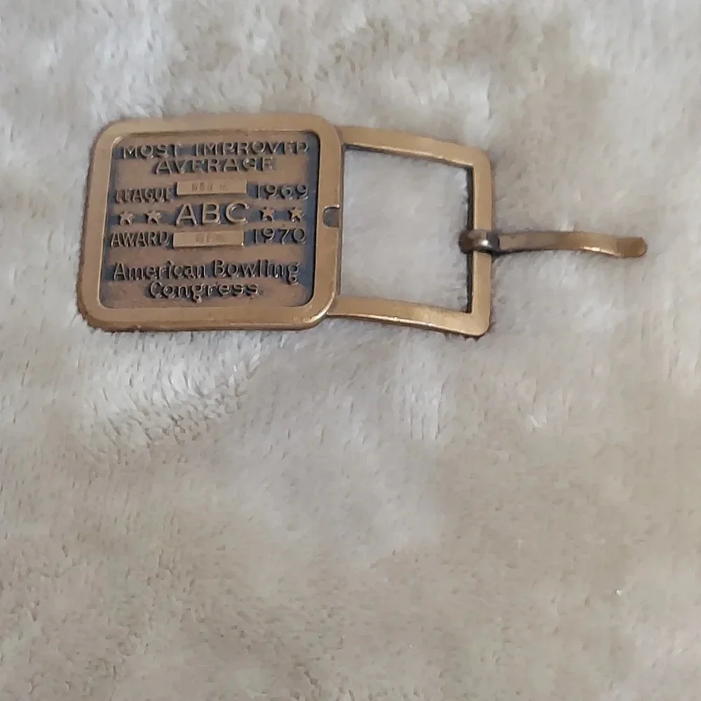 Vtg‎ American Bowling Congress 1969 Most Improved Bowler Official Belt Buckle